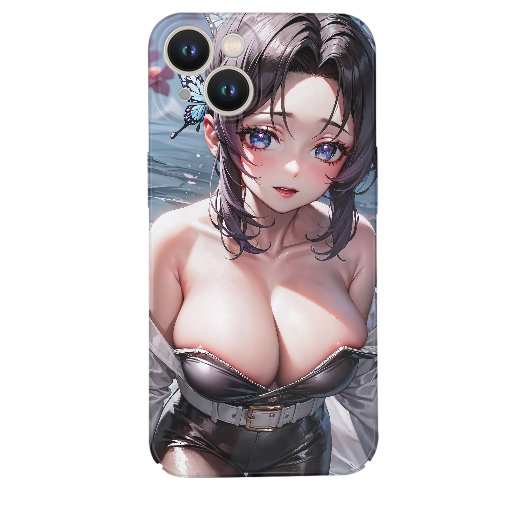 （画像用） 鬼滅の刃（きめつのやいば）蟲柱-胡蝶 しのぶ／こちょう しのぶ Kochou Shinobu 【iPhone 14シリーズ対応】ハードケース